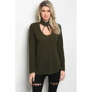 Save My Life Olive Top